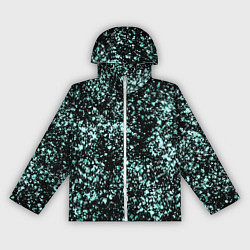 Ветровка с капюшоном женская Чёрный с напылением голубого цвета абстракция, цвет: 3D-белый