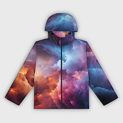 Ветровка с капюшоном женская Облачный космос, цвет: 3D-черный