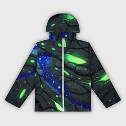 Женская ветровка Разлом плит с зеленым свечением