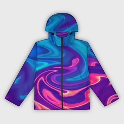 Женская ветровка Неоновый градиент синий и оранжевый