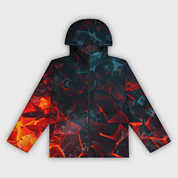 Женская ветровка Темная абстракция с разломом красных плит