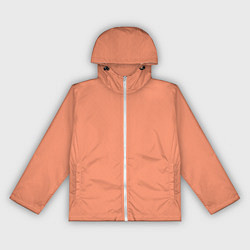 Ветровка с капюшоном женская Насыщенный персиковый текстурированный, цвет: 3D-белый