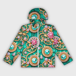 Женская ветровка Ювелирные бирюзовые украшение с золотом и бриллиан