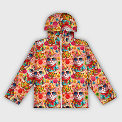 Женская ветровка Коты и летний вайб паттерн