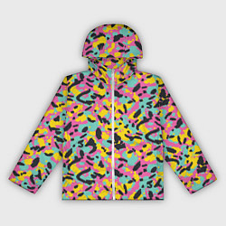 Женская ветровка Пиксельный камуфляжный паттерн в неоновых цветах