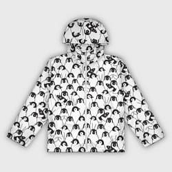 Ветровка с капюшоном женская Узор с пингвинами, цвет: 3D-белый