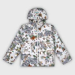 Ветровка с капюшоном женская Герои 3 Карта Башни, цвет: 3D-белый