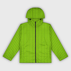 Женская ветровка Ярко-зелёный в маленькие чёрные полоски