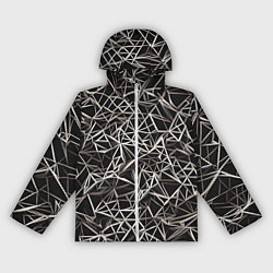 Женская ветровка Белые линии на чёрном фоне