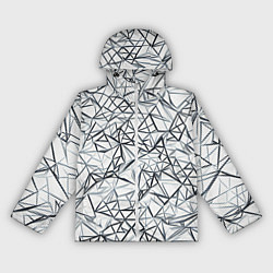 Женская ветровка Чёрные хаотичные линии на белом фоне