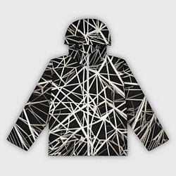 Женская ветровка Белые хаотичные линии на чёрном фоне