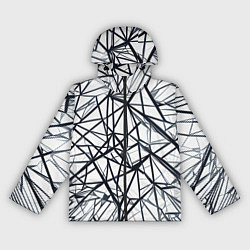 Женская ветровка Чёрные хаотичные линии на белом фоне