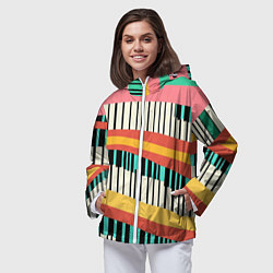 Ветровка с капюшоном женская Пиянино, цвет: 3D-белый — фото 2