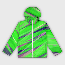 Женская ветровка Зелёный и фиолетовый абстрактные полосы