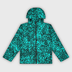 Ветровка с капюшоном женская Ярко-голубой в чёрную текстурированную полоску, цвет: 3D-черный