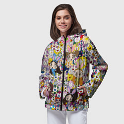 Ветровка с капюшоном женская Right now NewJeans and Takashi Murakami, цвет: 3D-черный — фото 2