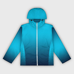 Ветровка с капюшоном женская Яркий голубой с синим градиент комбинированный кро, цвет: 3D-белый