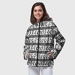 Ветровка с капюшоном женская Боги индейцев хайда - Кокопелли, цвет: 3D-черный — фото 2