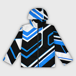 Женская ветровка Бело-синие линии на чёрном фоне