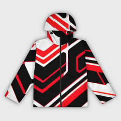 Женская ветровка Бело-красные линии на чёрном фоне