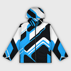 Женская ветровка Бело-голубые линии на чёрном фоне