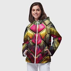 Ветровка с капюшоном женская Объемная текстурная кожа, цвет: 3D-белый — фото 2