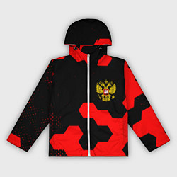 Женская ветровка Герб РФ спортивный стиль соты