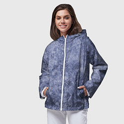 Ветровка с капюшоном женская Абстракция - синий лёд, цвет: 3D-белый — фото 2