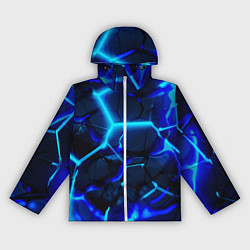 Женская ветровка Яркие голубые неоновые плиты в разломе