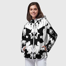 Ветровка с капюшоном женская Психоделический тест Роршаха, цвет: 3D-белый — фото 2