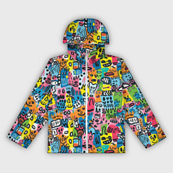 Женская ветровка Весёлые лица абстрактные