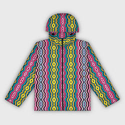 Ветровка с капюшоном женская Абстрактные разноцветные вертикальные полосы, цвет: 3D-черный