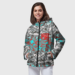 Ветровка с капюшоном женская PUBG милитари, цвет: 3D-черный — фото 2
