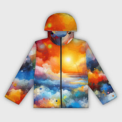 Женская ветровка Закат солнца - разноцветные облака