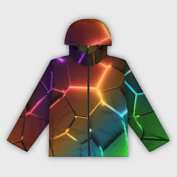 Женская ветровка Радужные неоновые плиты в разломе