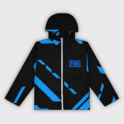 Ветровка с капюшоном женская PUBG blue geometry, цвет: 3D-белый