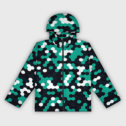 Ветровка с капюшоном женская Милитари стекло текстура, цвет: 3D-черный