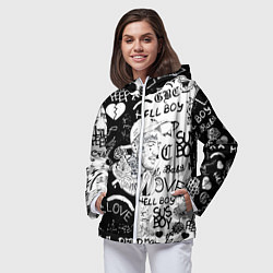 Ветровка с капюшоном женская Lii Peep pattern rap, цвет: 3D-белый — фото 2