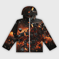 Женская ветровка Черные кубики во взрыве абстракции