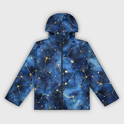 Ветровка с капюшоном женская Узор созвездий живопись, цвет: 3D-черный