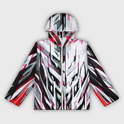 Женская ветровка Хаотичная красно-белая абстракция