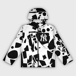 Ветровка с капюшоном женская New York yankees - abstraction, цвет: 3D-черный