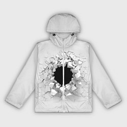 Ветровка с капюшоном женская Взрыв стены изнутри, цвет: 3D-белый