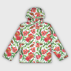 Женская ветровка Красные тюльпаны