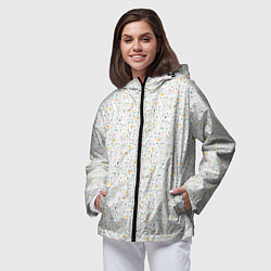 Ветровка с капюшоном женская Люди абстрактные и фигуры, цвет: 3D-черный — фото 2