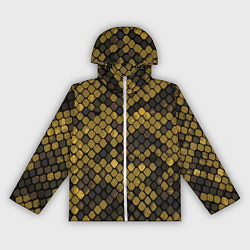 Ветровка с капюшоном женская Змеиный камуфляж - текстура чешуи, цвет: 3D-белый