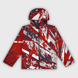 Женская ветровка Геометрическая абстракция линии на красном