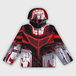 Женская ветровка Red stripes on a black and white background