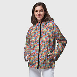 Ветровка с капюшоном женская Монстры и человечки, цвет: 3D-черный — фото 2