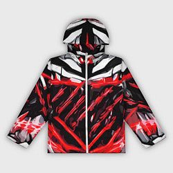 Женская ветровка Red and white abstraction on a black background